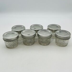 Ball 4oz Quilted Crystal Jelly Jars with SureTight Lids and Bands Set of 7